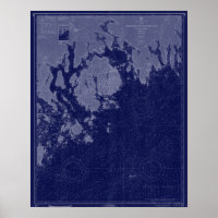 Bar Harbour Mount Desert ME Map Nautical Chart Art