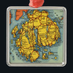 Bar Harbour Mt Desert Map Metal Ornament<br><div class="desc">The Maine's coast at Mt Desert Island,  Acadia National Park.  This is a terrific old,  vintage map of the Bar Harbour area.  It makes a colourful ornament to put on your tree or give as a gift. It features landmarks and Frenchman Bay,  Blue Hill Bay and more.</div>