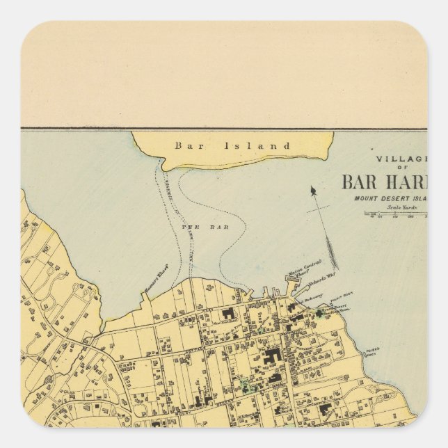 Bar Harbour Square Sticker (Front)