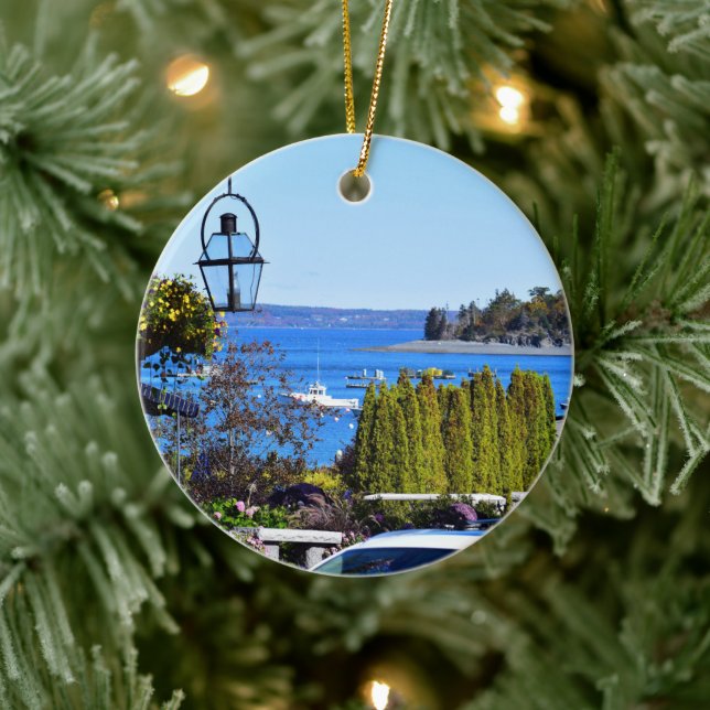 Bar Harbour with Coordinates Ornament (Tree)