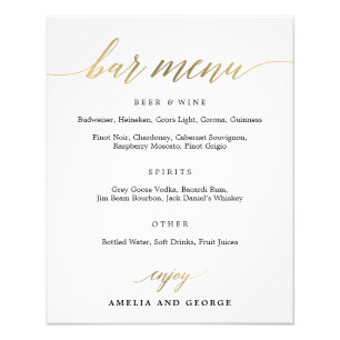Bar Menu Choose Your Size Photo Print