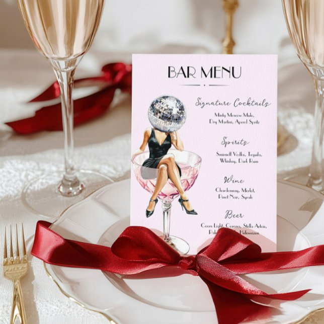 Bar Menu Disco Cocktail Girl  (Bar Menu Disco Cocktail Girl )