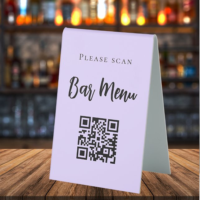 Bar menu QR code typography violet (Creator Uploaded)