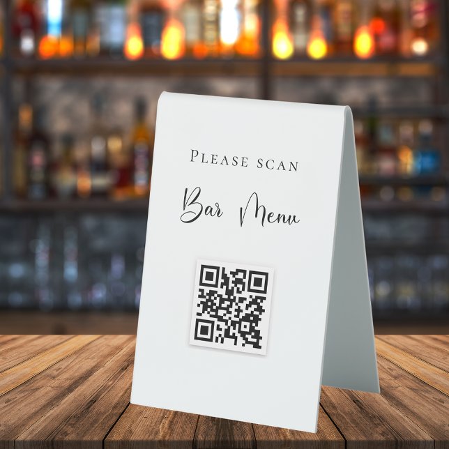 Bar menu QR code typography white (Creator Uploaded)