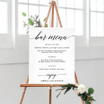 Bar Menu Sign EDITABLE COLOR Modern Script<br><div class="desc">A simply elegant sign that your guests will adore. Text and background colours are fully editable to match your theme!
 Design by © berryberrysweet . Printable digital files and matching items are available! Visit our website at www.berryberrysweet.com for more details!</div>