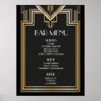 BAR MENU sign | Great Gatsby inspired wedding