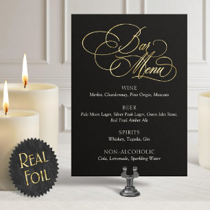 Bar Menu Wedding Foil Table Sign
