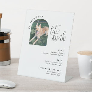 Bar Menu with Pet Photo Pedestal Sign