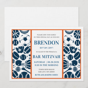 Bar Mitzvah All Sports Theme Bar Mitzvah invite