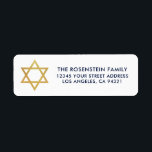Bar Mitzvah and Bat Mitzvah Blue Gold Address Return Address Label<br><div class="desc">Bar Mitzvah and Bat Mitzvah Blue White Gold Address label</div>