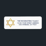 Bar Mitzvah and Bat Mitzvah Blue Gold Address Return Address Label<br><div class="desc">Bar Mitzvah and Bat Mitzvah Blue White Gold Address label</div>