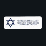 Bar Mitzvah and Bat Mitzvah Blue White Address Return Address Label<br><div class="desc">Bar Mitzvah and Bat Mitzvah Blue and White Address label</div>