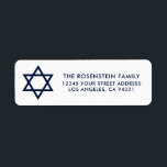Bar Mitzvah and Bat Mitzvah Blue White Address Return Address Label<br><div class="desc">Bar Mitzvah and Bat Mitzvah Blue and White Address label</div>