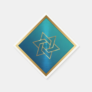 Bar Mitzvah/Bat Mitzvah Star of David Blue Gold Napkin