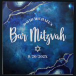 Bar Mitzvah Blue Agate Watercolor Challah Cover Napkin<br><div class="desc">Here’s a great addition to your Bar Mitzvah festivity. Celebrate with this cool, unique, modern, personalised challah cover cloth napkin to add to his special day. White script typography and Star of David overlay a deep blue galaxy watercolor background with navy blue agate accented with faux silver veins. Personalise the...</div>