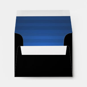 Bar Mitzvah Blue and Black Horizontal Stripe Envelopes