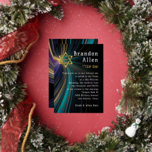 Bar Mitzvah Blue and Gold Rays