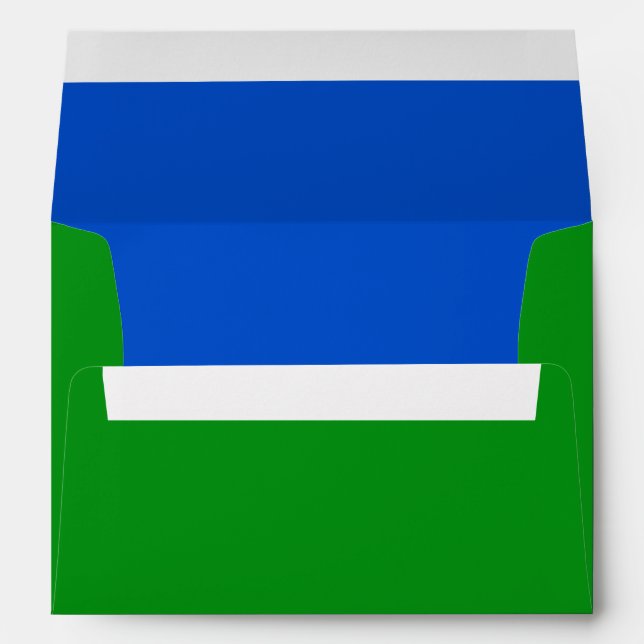 Bar Mitzvah Blue and Green on Any Colour Envelope (Back (Bottom))