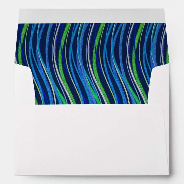 Bar Mitzvah Blue and Green Prayer Shawl Envelope (Back (Bottom))
