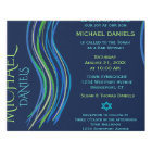 Bar Mitzvah Blue and Green Prayer Shawl Invitation