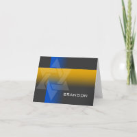 Bar Mitzvah Blue and Yellow on Any Colour