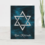 Bar Mitzvah Blue Nebulae & Silver Star of David Card<br><div class="desc">For the big and  little events in life - throw a party and send  creative invitations.  Customise with the  information for your event.
  
    Fill-in Invitations and  Coordinating Postage Stamps of this design are also  available in this store.</div>