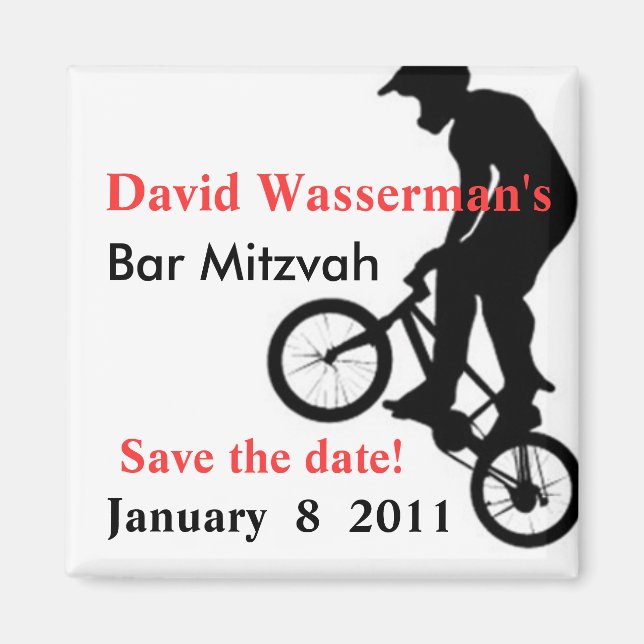 Bar Mitzvah BMX Save the Date Magnet (Front)