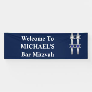 Bar mitzvah boys welcome placard banner