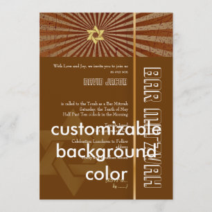 Bar Mitzvah/brown/gold Invitation