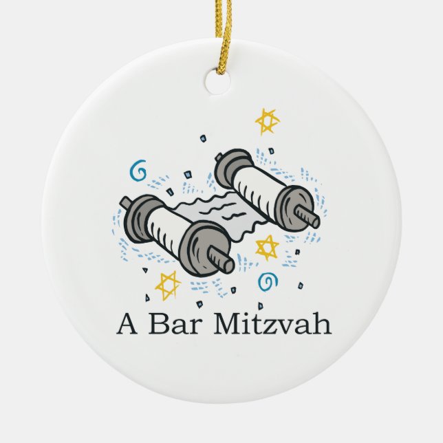 Bar Mitzvah Ceramic Tree Decoration (Front)