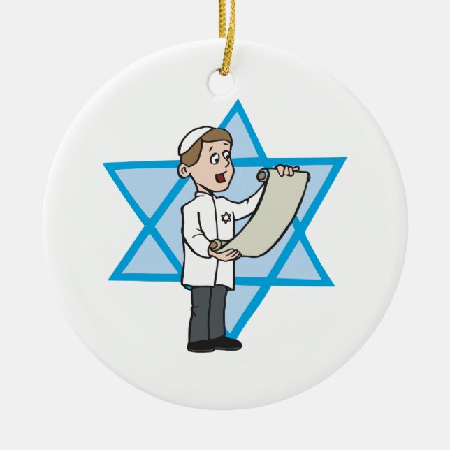 Bar Mitzvah Ceramic Tree Decoration (Front)