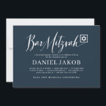 Bar Mitzvah Classic Script Modern Typography Invitation<br><div class="desc">Composed of playful script and serif typography; All against a backdrop of white background. 

This is designed by Select Party Supplies,  exclusive for Zazzle.

Available here:
http://www.zazzle.com/store/selectpartysupplies</div>