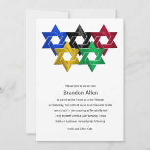 Bar Mitzvah Cluster of Stars Invitation