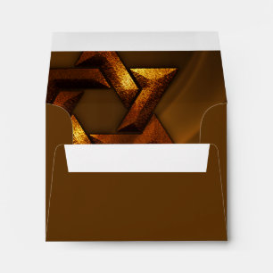 Bar Mitzvah Copper Star of David Envelope