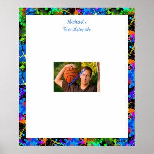 Bar Mitzvah, Custom, Photo Sign in Board