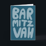 BAR MITZVAH Customisable Modern Blue Teal Card<br><div class="desc">Hand drawn text by me for you. Add your own text to the inside of the card or change the background colours. For more designs and colours check my shop! Or let me know if you'd like something custom. I also have matching wrapping paper and of course both Bar and...</div>