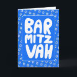 BAR MITZVAH Customisable Star of David Pattern  Card<br><div class="desc">Hand drawn text and star pattern by me for you. Add your own text to the inside of the card. For more designs and colours check my shop! Or let me know if you'd like something custom. I also have matching wrapping paper and of course both Bar and Bat Mitzvah...</div>