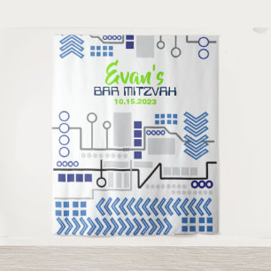 Bar Mitzvah DIGITAL Photo Booth Party Backdrop Tapestry