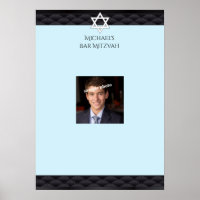 Bar Mitzvah, Elegant Black, Photo, Sign in Board