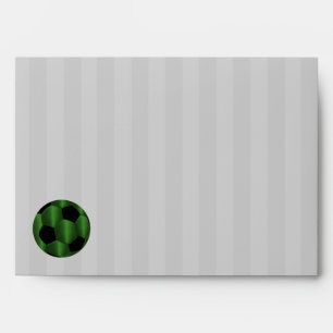 Bar Mitzvah Emerald Green and Black Soccer Ball Envelopes