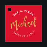 BAR MITZVAH favour modern red gold calligraphy Tags<br><div class="desc">by kat massard
Favour Tag for your child's Bar / Bat Mitzvah - for gifting at the reception</div>