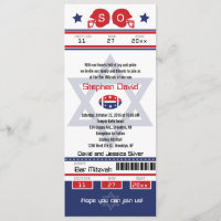 Bar Mitzvah Football Ticket Invitation