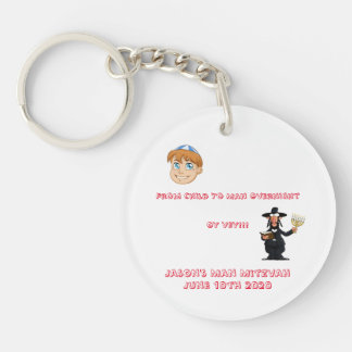 Bar Mitzvah "from boy to man" key chain-humourous  Ring