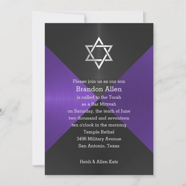 Bar Mitzvah Geometric Background Invitation (Front)