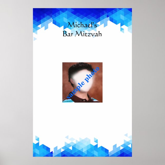 Bar Mitzvah, Geometric, Photo, Sign in Board (Front)