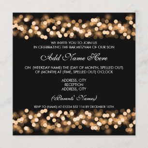 Bar Mitzvah Gold Hollywood Glam Invitation