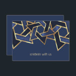 Bar Mitzvah Gold Navy Blue Star of David Invitation<br><div class="desc">Bar Mitzvah Gold Navy Blue Star of David RSVP Card
Bar Mitzvah and Bat Mitzvah invitation sets designed by Umua. Printed and shipped by Zazzle or its partners.</div>