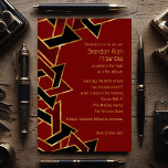 Bar Mitzvah Gold Red Black Star of David Invitation<br><div class="desc">Bar Mitzvah Gold Red Black Star of David
Bar Mitzvah and Bat Mitzvah invitation sets designed by Umua. Printed and shipped by Zazzle or its partners.</div>