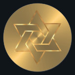 Bar Mitzvah Gold Star of David on Gold Classic Round Sticker<br><div class="desc">Bar Mitzvah Gold Star of David on Gold  Bar Mitzvah and Bat Mitzvah invitation sets designed by Umua. Printed and shipped by Zazzle or its partners.</div>