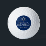 Bar Mitzvah Golf Ball Favours Blue Grey<br><div class="desc">Golf Ball Bar Mitzvah Save the Dates and Favours in modern and minimalist blue and silver grey personalised with your name and party date and a Star of David at the top. Background and font colours can be changed to match your event colour theme,  just click "customise further".</div>